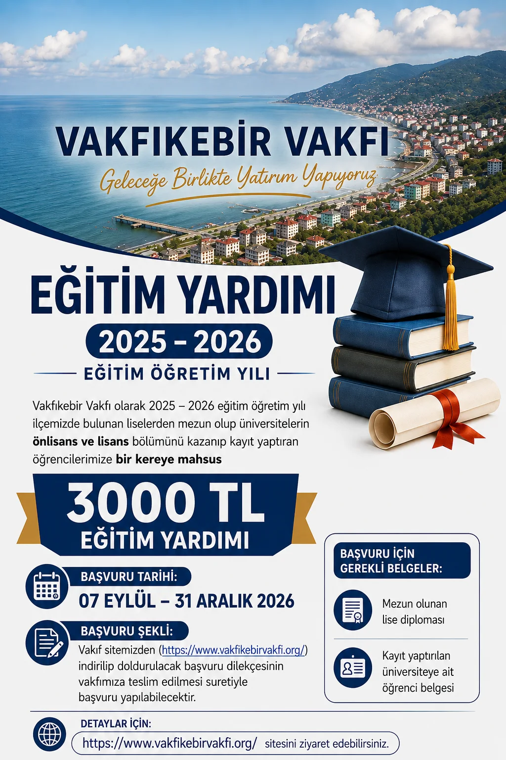 Üniversiteyi Kazanan Öğrencilerimize 3.000 TL Eğitim Yardımı